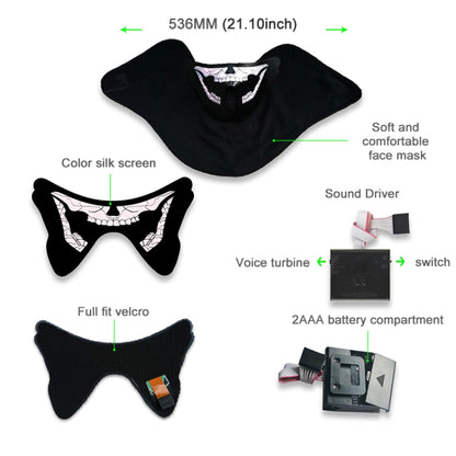 FG-MA-023 หน้ากากฮาโลวีนควบคุมเสียง LED Light Light Terror หน้ากากคอสเพลย์, FG-MA-023