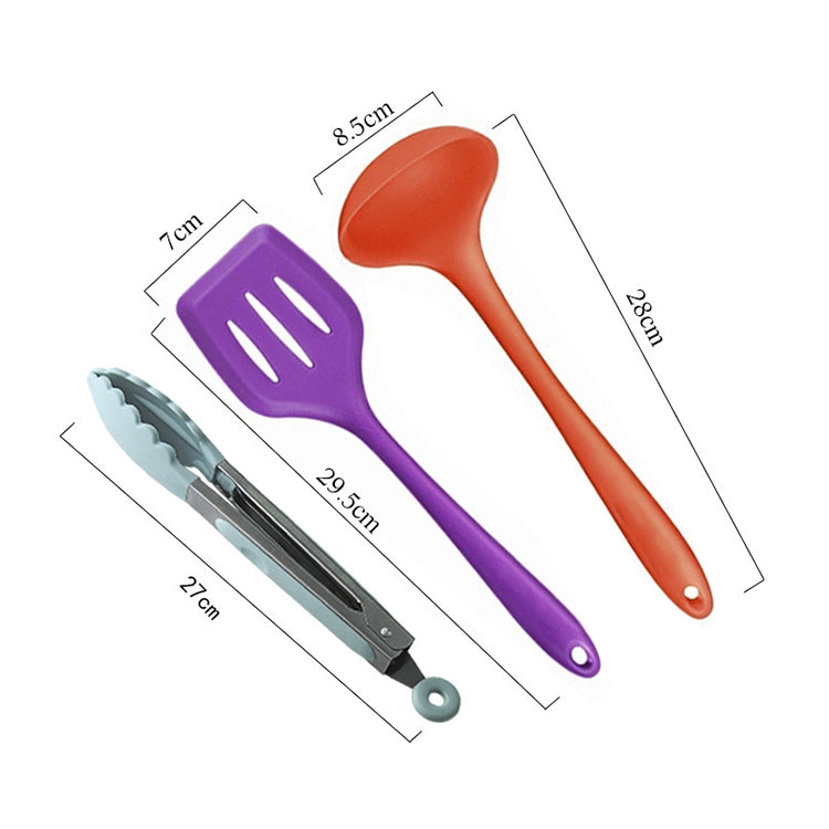 kn607 ชุดเครื่องมือครัวซิลิโคนสีสันสดใส 10 in 1, kn607