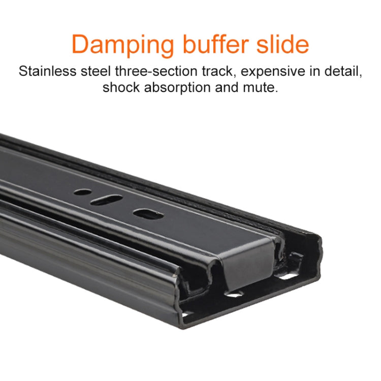 20 นิ้ว 3 ส่วน Mute เหล็กรีดเย็นเลื่อนลิ้นชักสไลด์ Ball Slide Rail ความยาว: 50 ซม., 20 inches (Cold Rolled Steel)