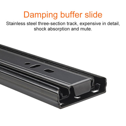 20 นิ้ว 3 ส่วน Mute เหล็กรีดเย็นเลื่อนลิ้นชักสไลด์ Ball Slide Rail ความยาว: 50 ซม., 20 inches (Cold Rolled Steel)