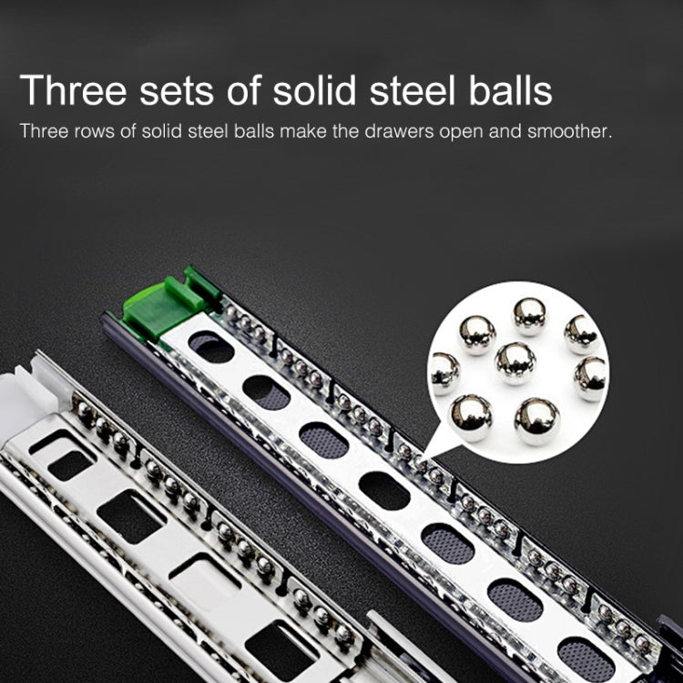 20 นิ้ว 3 ส่วน Mute เหล็กรีดเย็นเลื่อนลิ้นชักสไลด์ Ball Slide Rail ความยาว: 50 ซม., 20 inches (Cold Rolled Steel)