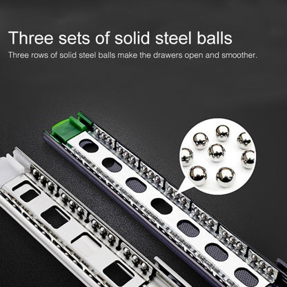 20 นิ้ว 3 ส่วน Mute เหล็กรีดเย็นเลื่อนลิ้นชักสไลด์ Ball Slide Rail ความยาว: 50 ซม., 20 inches (Cold Rolled Steel)