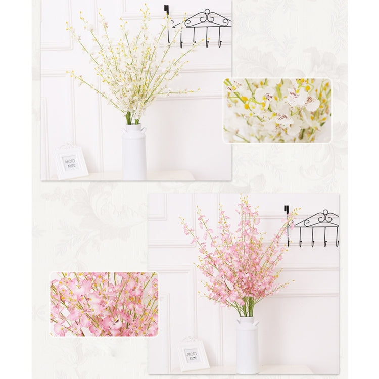หน้าแรกงานแต่งงานตกแต่งผ้าไหมกล้วยไม้ DIY ประดิษฐ์ดอกไม้ Phalaenopsis ช่อดอกไม้, การจัดส่งสีสุ่ม, 5 Heads/Bouquet