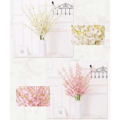 หน้าแรกงานแต่งงานตกแต่งผ้าไหมกล้วยไม้ DIY ประดิษฐ์ดอกไม้ Phalaenopsis ช่อดอกไม้, การจัดส่งสีสุ่ม, 5 Heads/Bouquet