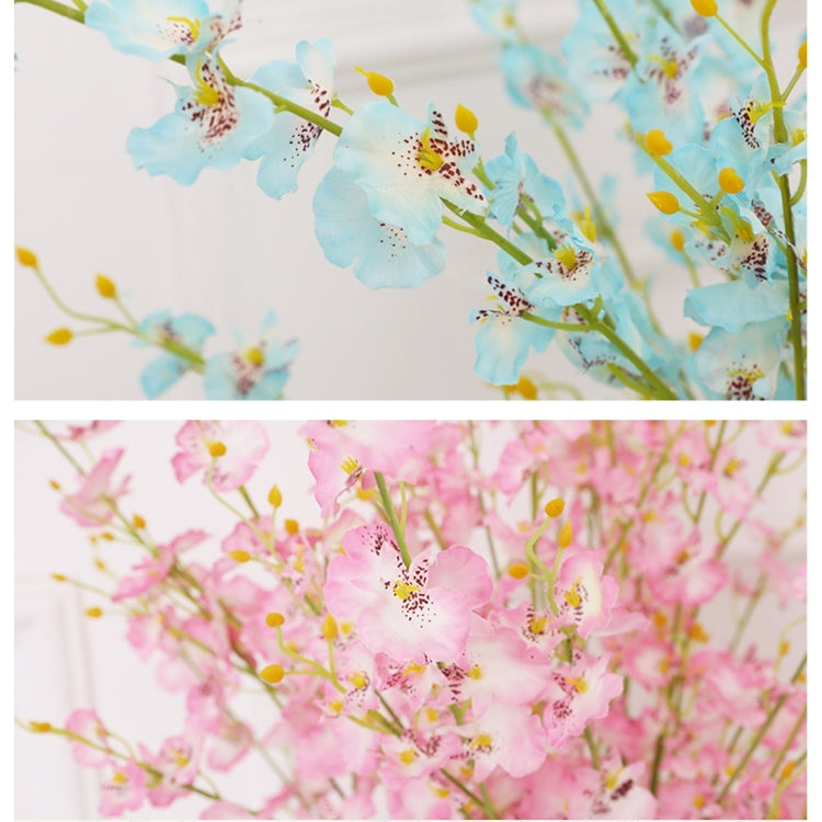 หน้าแรกงานแต่งงานตกแต่งผ้าไหมกล้วยไม้ DIY ประดิษฐ์ดอกไม้ Phalaenopsis ช่อดอกไม้, การจัดส่งสีสุ่ม, 5 Heads/Bouquet