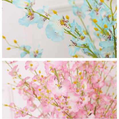 หน้าแรกงานแต่งงานตกแต่งผ้าไหมกล้วยไม้ DIY ประดิษฐ์ดอกไม้ Phalaenopsis ช่อดอกไม้, การจัดส่งสีสุ่ม, 5 Heads/Bouquet