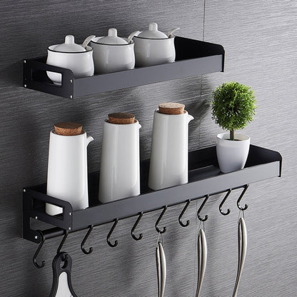 30 ซม.ห้องครัว Multi-Function แขวนผนังผู้ถือเครื่องปรุงรส Rack, 30cm(Black)