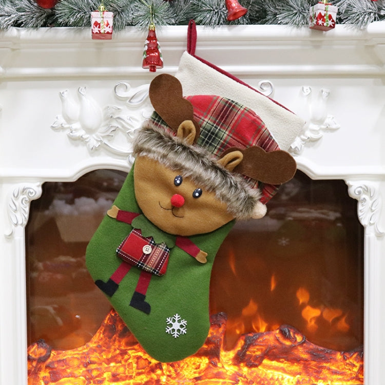 เครื่องประดับคริสต์มาสตกแต่งถุงน่องคริสต์มาสถุงของขวัญจี้, Elk, Snowman, Santa Claus