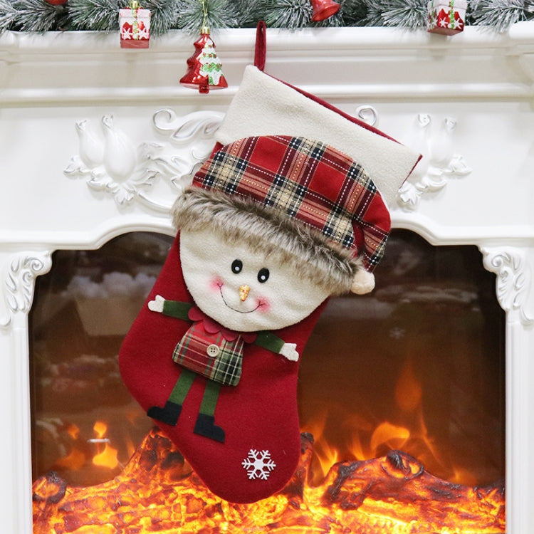 เครื่องประดับคริสต์มาสตกแต่งถุงน่องคริสต์มาสถุงของขวัญจี้, Elk, Snowman, Santa Claus