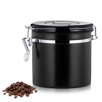 800ml สแตนเลสปิดผนึกอาหารกาแฟ Bean คอนเทนเนอร์ในตัว CO2 แก๊ส Vent วาล์วและปฏิทิน