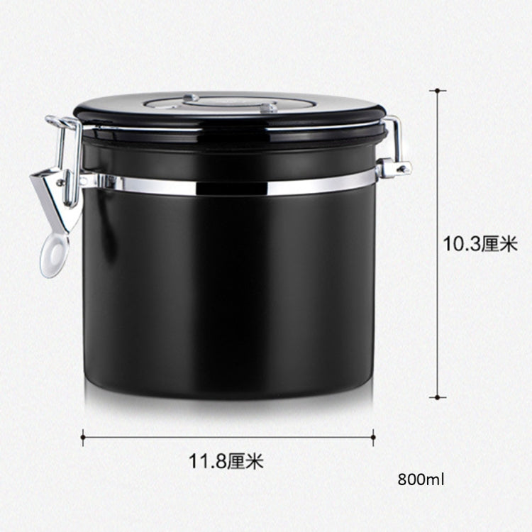800ml สแตนเลสปิดผนึกอาหารกาแฟ Bean คอนเทนเนอร์ในตัว CO2 แก๊ส Vent วาล์วและปฏิทิน