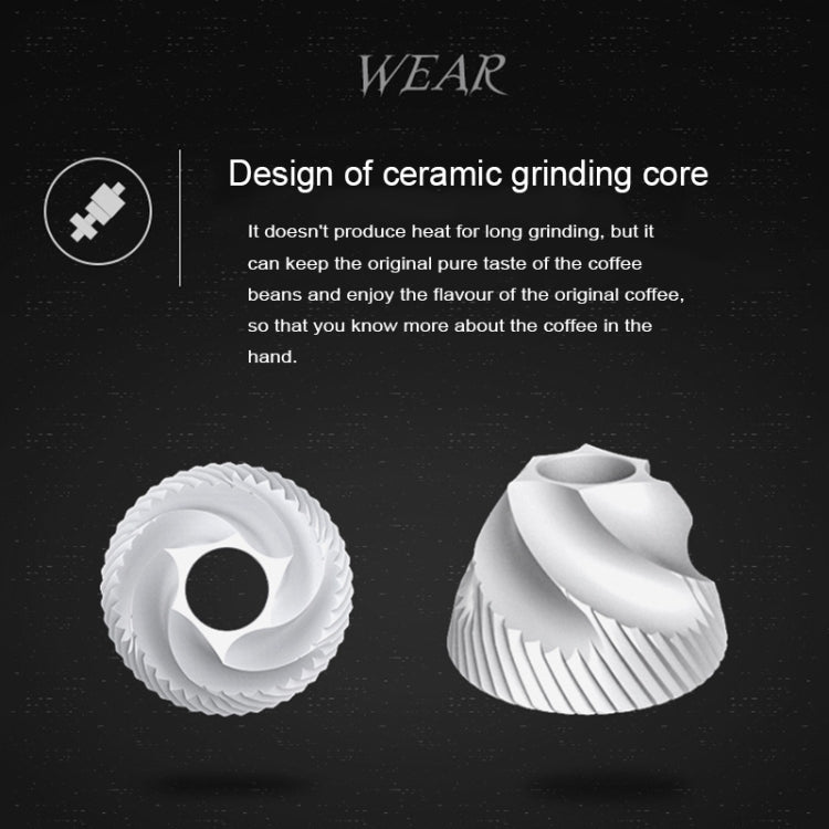 แบบพกพา Conical Burr Mill คู่มือสแตนเลสสตีลพริกไทยมือ Crank เครื่องบดกาแฟ,ของขวัญกล่องแพคเกจ, Coffee Bean Grinder