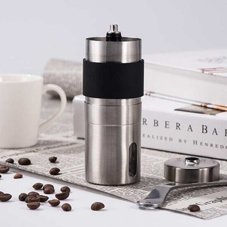 เครื่องบดเมล็ดกาแฟมือหมุนแบบมือหมุนแบบพกพาพร้อมวงแหวนซิลิโคน ความจุ: 40 ก, Capacity: 40g