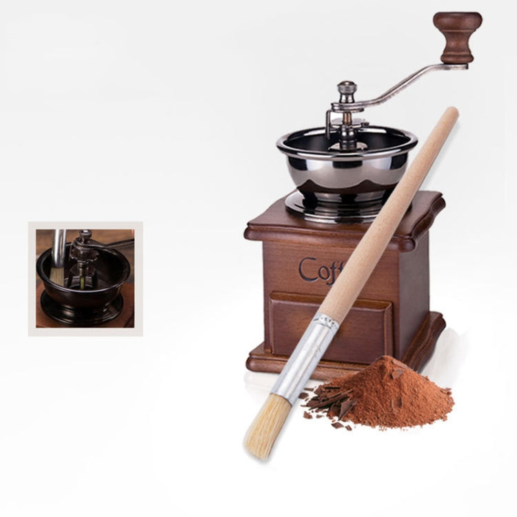 2 ชิ้นด้ามไม้ขนแปรงเครื่องบดกาแฟปัดฝุ่นแปรงทำความสะอาดความยาว: 19.5 ซม, Cleaning Brush