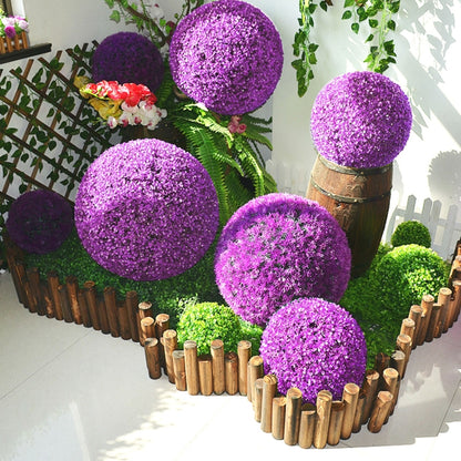 หญ้าเทียมพืช Ball Topiary งานแต่งงานหน้าแรกตกแต่งกลางแจ้งเครื่องประดับแขวน, เส้นผ่านศูนย์กลาง: 4.7 นิ้ว, 4.7 inch