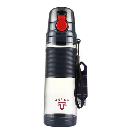 Teloy TNY-9601 650ML ขวด Snap Cap Space Cup แบบพกพา อุณหภูมิน้ำที่ใช้: ﹣20 ~ 120 องศาเซลเซียส, TNY-9601 (Dark Grey + Red)