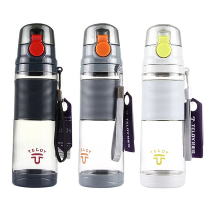 Teloy TNY-9601 650ML ขวด Snap Cap Space Cup แบบพกพา อุณหภูมิน้ำที่ใช้: ﹣20 ~ 120 องศาเซลเซียส, TNY-9601 (Dark Grey + Red)