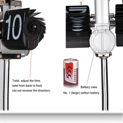 Creative Home Office ห้องนอน Retractable Flip Trolley Small Balance นาฬิกา, Retractable (Black)