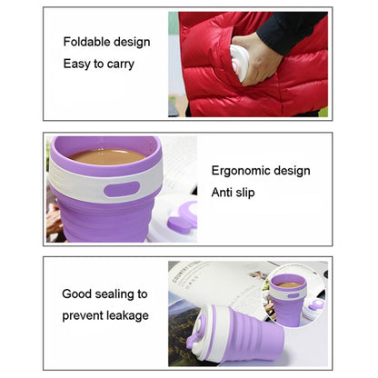 ถ้วยกาแฟซิลิโคนแบบพกพาพับได้ขนาด 350 มล. ถ้วยท่องเที่ยวอเนกประสงค์