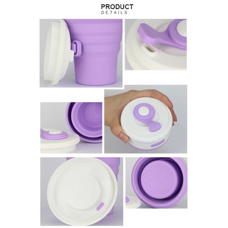 ถ้วยกาแฟซิลิโคนแบบพกพาพับได้ขนาด 350 มล. ถ้วยท่องเที่ยวอเนกประสงค์