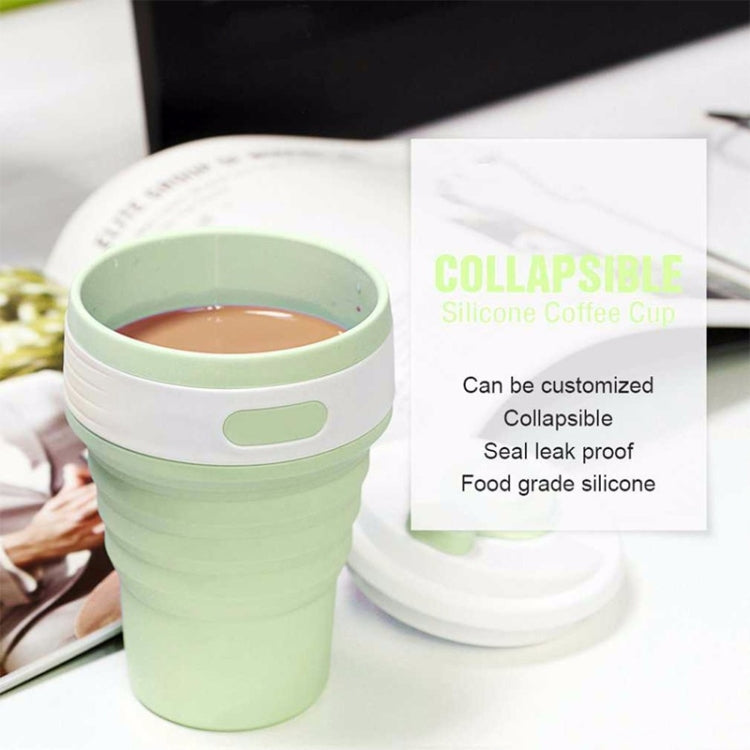 ถ้วยกาแฟซิลิโคนแบบพกพาพับได้ขนาด 350 มล. ถ้วยท่องเที่ยวอเนกประสงค์