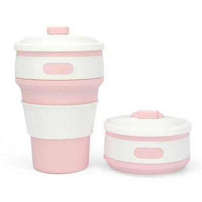 ถ้วยกาแฟซิลิโคนแบบพกพาพับได้ขนาด 350 มล. ถ้วยท่องเที่ยวอเนกประสงค์