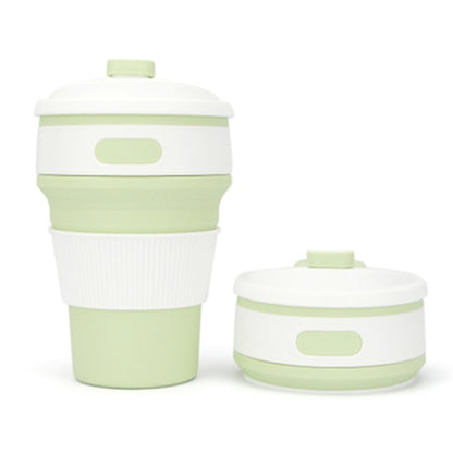 ถ้วยกาแฟซิลิโคนแบบพกพาพับได้ขนาด 350 มล. ถ้วยท่องเที่ยวอเนกประสงค์
