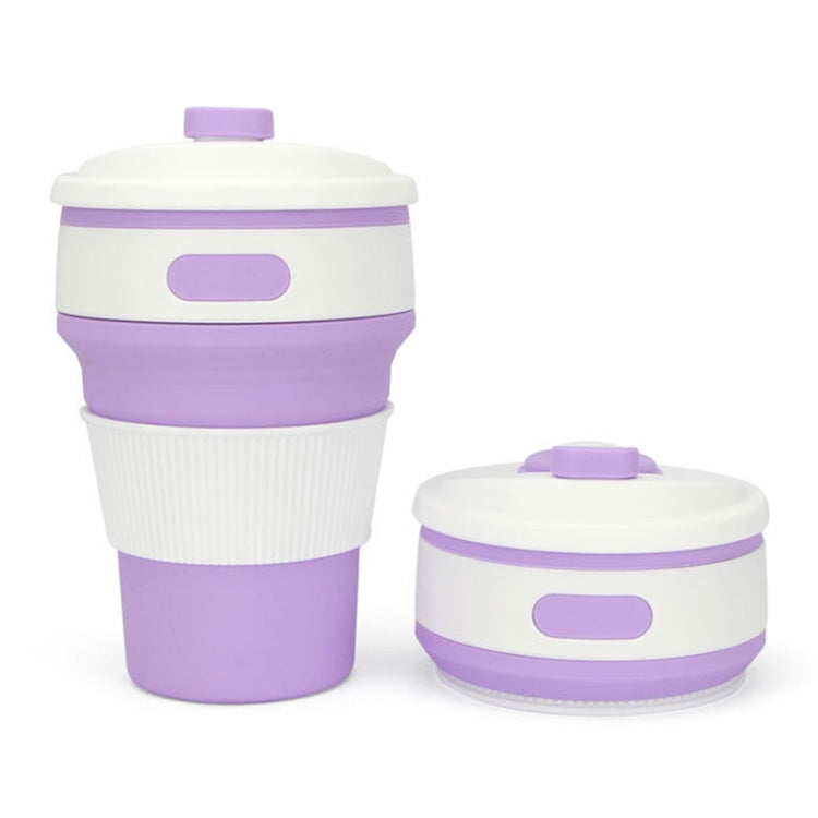 ถ้วยกาแฟซิลิโคนแบบพกพาพับได้ขนาด 350 มล. ถ้วยท่องเที่ยวอเนกประสงค์
