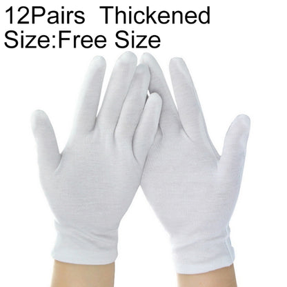 ถุงมือทำงานผ้าฝ้ายแท้ 12 คู่ หนา ขนาด：ฟรีไซส์, Thickened， Size：Free Size