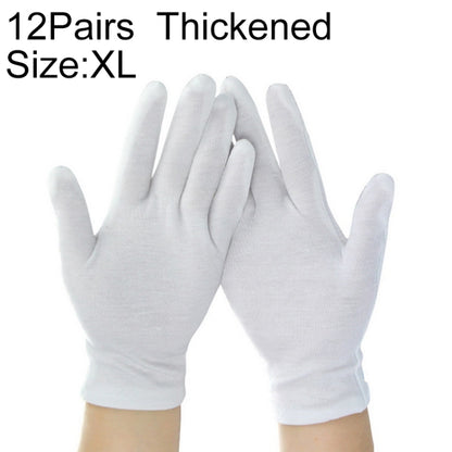 ถุงมือทำงานผ้าฝ้ายแท้ 12 คู่ หนา ขนาด：XL, Thickened，Size：XL