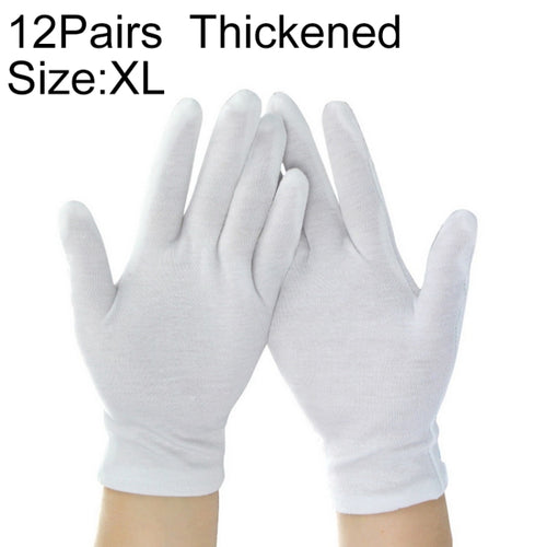 ถุงมือทำงานผ้าฝ้ายแท้ 12 คู่ หนา ขนาด：XL, Thickened，Size：XL