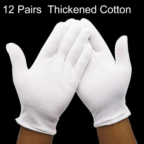 ถุงมือทำงานผ้าฝ้ายแท้ 12 คู่，ผ้าฝ้ายหนา, Thickened Cotton