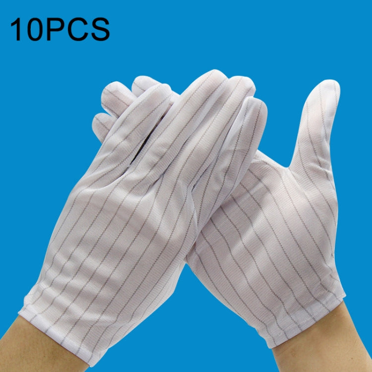 ถุงมือพลาสติกลายทางป้องกันไฟฟ้าสถิตย์ 10 คู่ ขนาด：ฟรีไซส์, Plastic Gloves