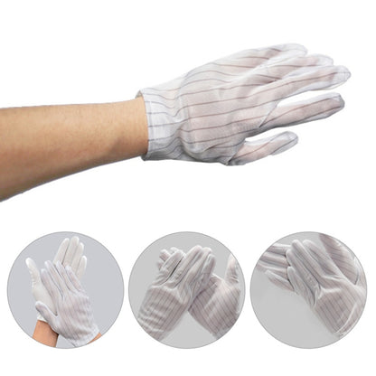 ถุงมือพลาสติกลายทางป้องกันไฟฟ้าสถิตย์ 10 คู่ ขนาด：ฟรีไซส์, Plastic Gloves