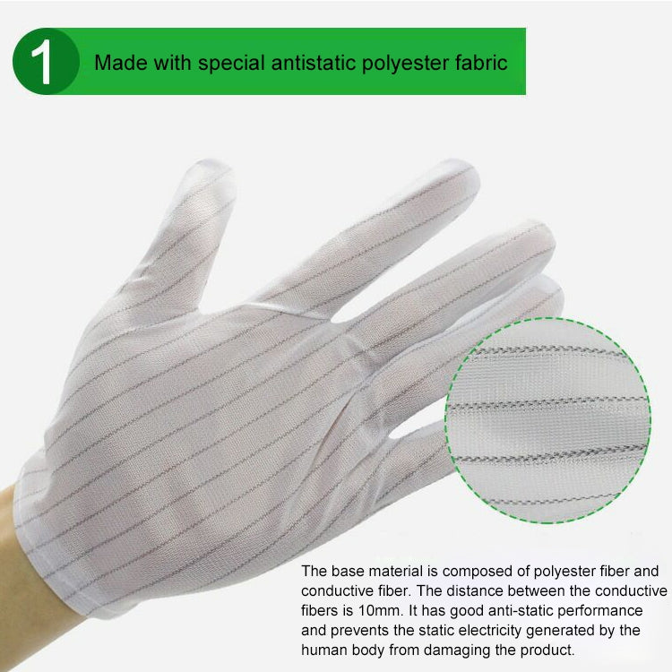 ถุงมือพลาสติกลายทางป้องกันไฟฟ้าสถิตย์ 10 คู่ ขนาด：ฟรีไซส์, Plastic Gloves