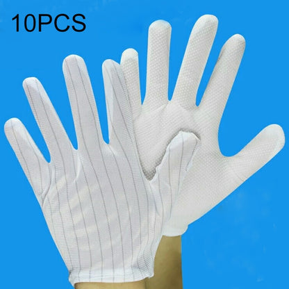 ถุงมือจ่ายยาลายทางป้องกันไฟฟ้าสถิตย์ 10 คู่ ขนาด：ฟรีไซส์, Dispensing Gloves