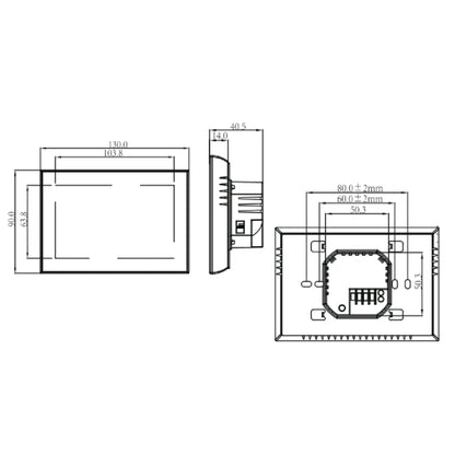 BHT-8000-GALW-SS แปรงสแตนเลสกระจกควบคุมเครื่องทำน้ำอุ่นประหยัดพลังงานและเป็นมิตรกับสิ่งแวดล้อม Smart Home Negative จอแสดงผลหน้าจอ LCD เทอร์โมห้องกลมพร้อม WiFi, with WiFi