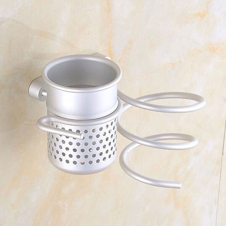 ที่วางเครื่องเป่าผมติดผนังแขวนแร็ค ออแกไนเซอร์ เบ็ด เกลียว วงเล็บห้องน้ำ, With Mesh Holder