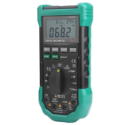 BSIDE MS8229 มัลติมิเตอร์แบบดิจิตอล LUX Noise Meter เครื่องทดสอบความชื้นอุณหภูมิ