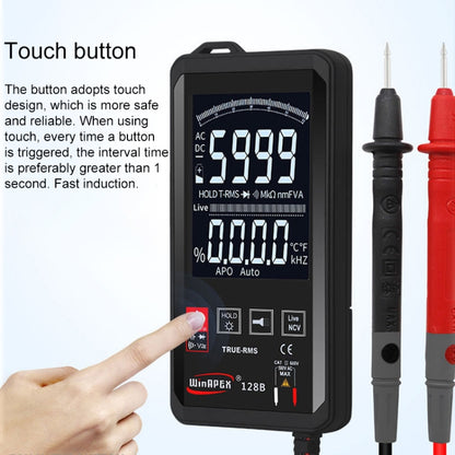 HY128C หน้าจอสี Ultra-thin Touch สมาร์ทมัลติมิเตอร์แบบดิจิตอลอัตโนมัติความแม่นยำสูง True ที่มีประสิทธิภาพมูลค่ามัลติมิเตอร์, HY128C
