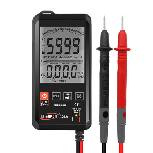 HY128A หน้าจอธรรมดามัลติมิเตอร์แบบดิจิตอลอัจฉริยะแบบสัมผัสบางเฉียบอัตโนมัติความแม่นยำสูงมัลติมิเตอร์มูลค่าที่แท้จริงที่แท้จริง, HY128A