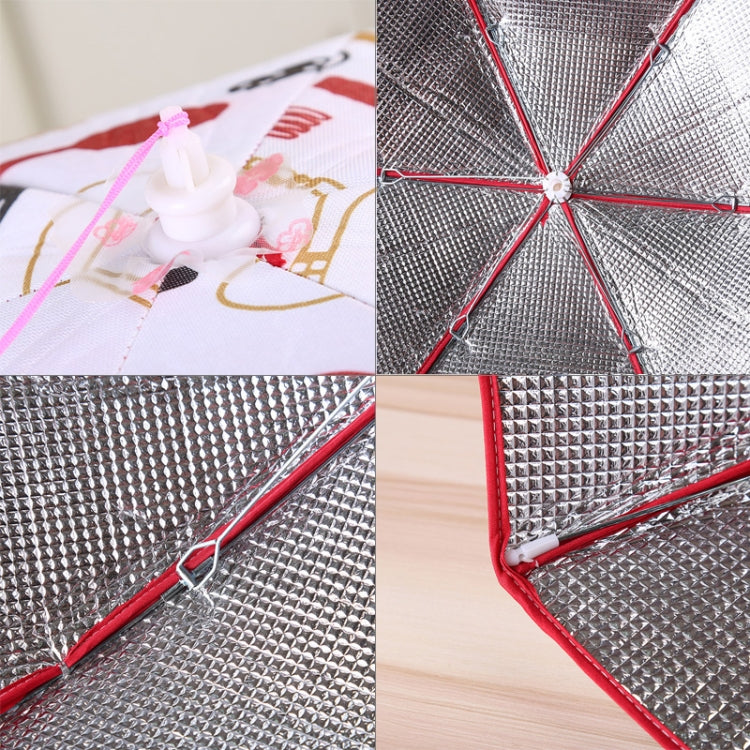 ฝาครอบอาหารแบบพับได้เก็บอาหารให้อุ่น ฝาอลูมิเนียมฟอยล์ ลายบนโต๊ะอาหารสีน้ำเงิน ขนาด 60*60*17 ซม., Size: 60*60*17cm, Blue