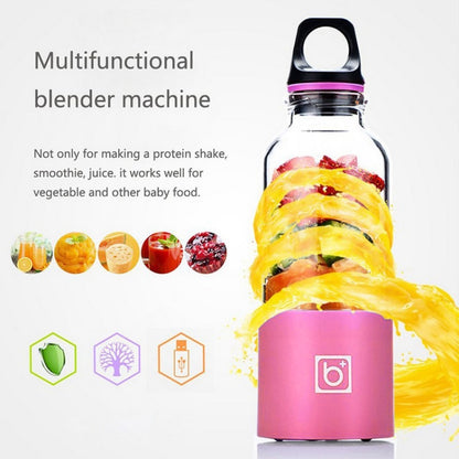Bingo 500ml มินิแบบพกพา USB ชาร์จไฟฟ้าเครื่องคั้นน้ำผลไม้ถ้วยคั้นน้ำผลไม้เครื่องปั่น,22000 รอบต่อนาที, 2 Blade Head Pink, 2 Blade Head Green, 2 Blade Head Blue, 2 Blade Head Purple, 2 Blade Head Red