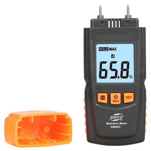 BENETECH GM605 เครื่องวัดความชื้นในไม้แบบดิจิตอลเครื่องวัดความชื้นเครื่องตรวจจับความชื้นไม้, GM605