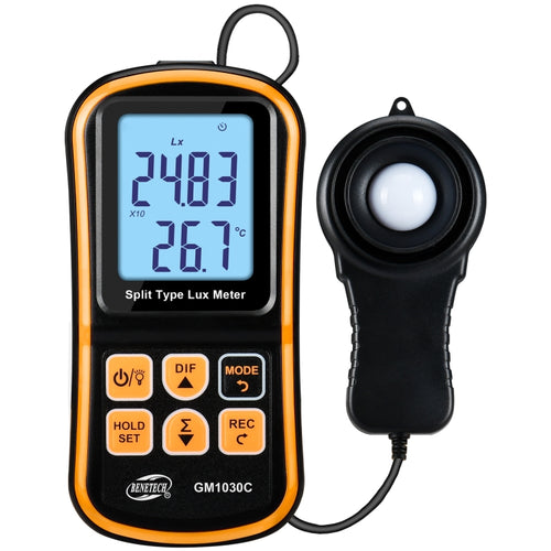 BENETECH GM1030C เครื่องวัดความสว่างดิจิตอลแบบแยกส่วนแบบพกพา LUX Meter, GM1030C