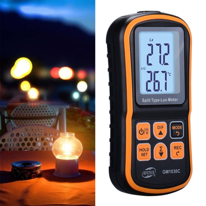 BENETECH GM1030C เครื่องวัดความสว่างดิจิตอลแบบแยกส่วนแบบพกพา LUX Meter, GM1030C