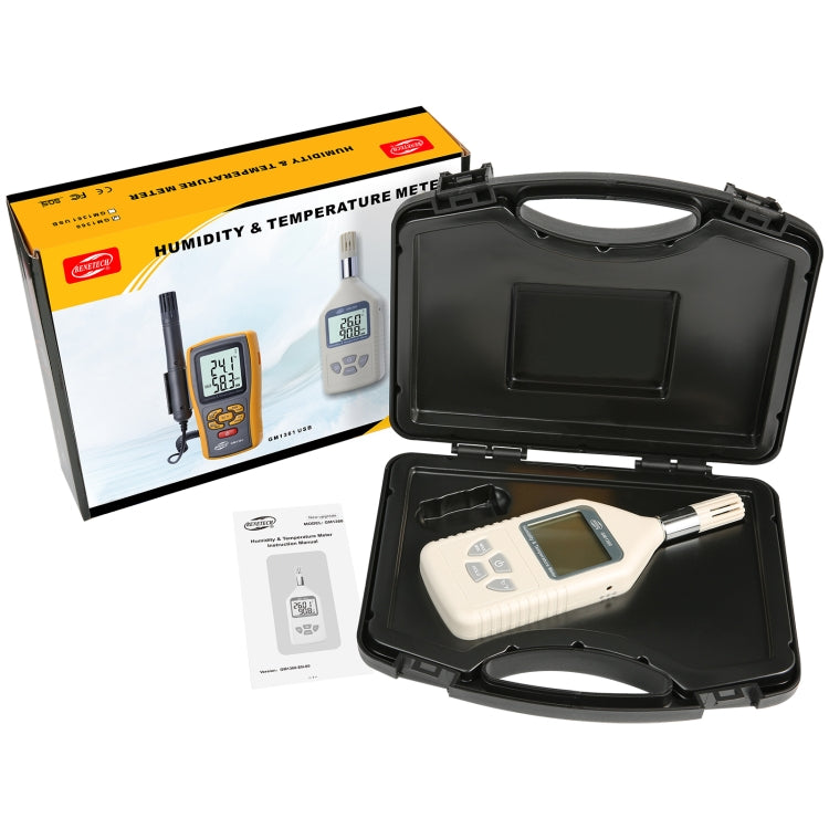 BENETECH GM1360 เครื่องวัดอุณหภูมิและความชื้นแบบดิจิตอลสำหรับอุตสาหกรรม LCD Probe, GM1360