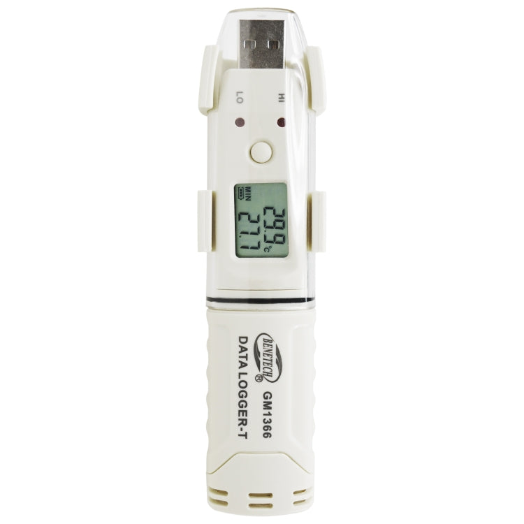 BENETECH GM1366 USB เครื่องบันทึกอุณหภูมิและความชื้นดิจิตอลพร้อมนาฬิกาปลุก, GM1366