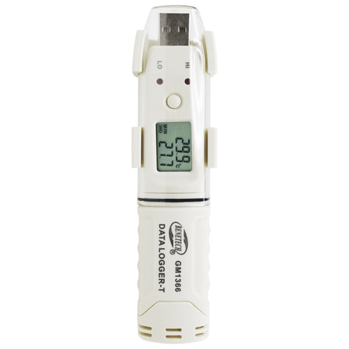 BENETECH GM1366 USB เครื่องบันทึกอุณหภูมิและความชื้นดิจิตอลพร้อมนาฬิกาปลุก, GM1366