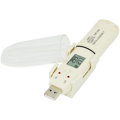 BENETECH GM1366 USB เครื่องบันทึกอุณหภูมิและความชื้นดิจิตอลพร้อมนาฬิกาปลุก, GM1366
